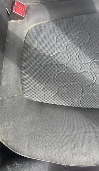 Cloth seat, before and after cleaning (before)